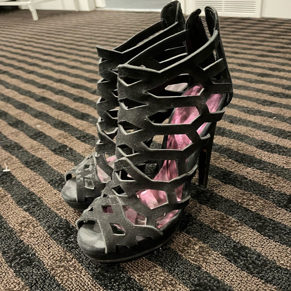 Barbara Bui black size 7 cage shoes